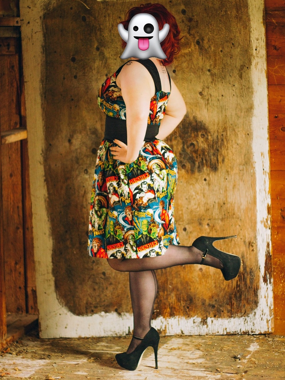 Hemet Universal Monsters Horror Pinup Dress Medium Rare Made in USA